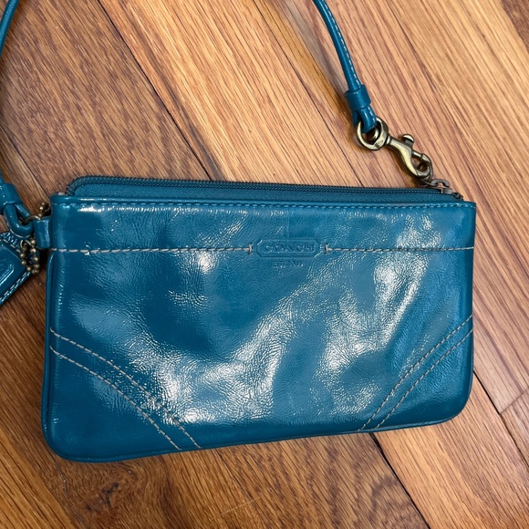 Teal Coach Wristlet - Picture 2 of 6